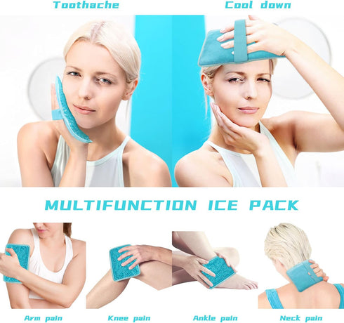 Gel Beads Ice Pack Ice Bag with Strap-1 Pack Reusable Hot & Cold Pack Compress for Knee, Shoulder, Foot, Back, Ankle, Neck, Hip, Elbow, Wisdom Too...
