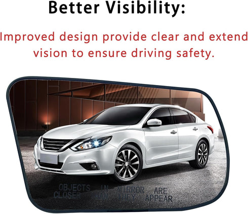 Right Passenger Side Heated Mirror Glass Replacement For Altima Sentra 2013 2014 2015 2016 2017 2018 - for Altima Sentra Side Mirror Glass With Re...
