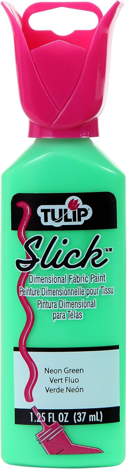 Tulip 65042 Dimensional Fabric Paint 1.25oz Slick Neon Green...
