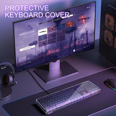 Desing Wish Keyboard Cover for Redragon K556, Water Resistant Half-Covered Acrylic Keyboard Dust Cover Anti-Cat Keyboard Lid Compatible with Redra...