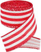 Ribbon Wired,1-1/2”x10 Yard,Red White Stripe Ribbon for Easter, Christmas, Wreath, Spring,Independence Day. Summer, Wedding, Baby Shower, Birthday...