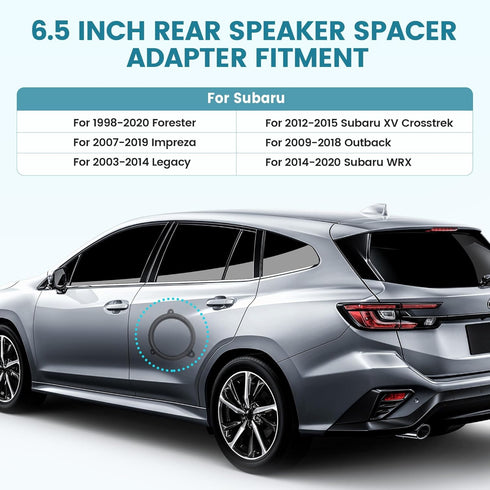 for Subaru 6.5 Inch Rear Door Speaker Adapter Bracket W/ Speaker Harness 1998-2020 WRX Forester Impreza XV Crosstrek Replace Rear Door Speaker Spa...