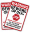 Beware of Dog Signs 2 Pack,Warning Tin Sign Beware of Dog for Fence,Do Not Enter,Home Kitchen Farm Garden Yard Garage Wall Decor 12x8inch...