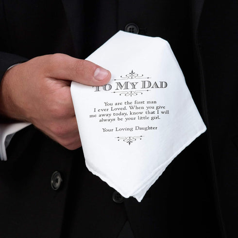 Lillian Rose Dad Wedding Gift White Cotton Keepsake Hankie...