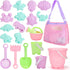 Tagitary Beach Sand Toys Set for Kids 3-10 with Bucket Watering Can Shovel Rake Sand Molds Beach Shell Bag...