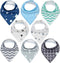 Premium Drool Bibs – Organic Cotton, 2 Layers, Absorbent, Adjustable, Soft Bandana Bibs for Toddlers...