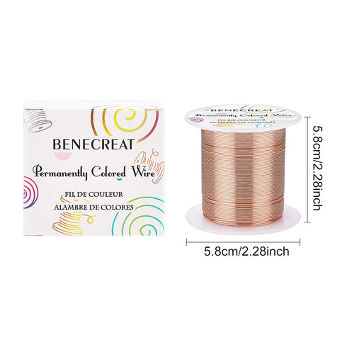 BENECREAT 22 Gauge 55 Yards Jewelry Beading Wire Tarnish Resistant Copper Wire for Beading Wrapping and Other Jewelry Craft Making...