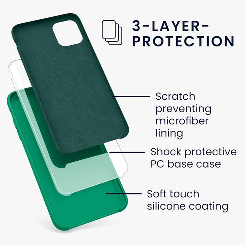 kwmobile Case Compatible with Apple iPhone 11 Case - TPU Silicone Phone Cover with Soft Finish - Emerald Green...