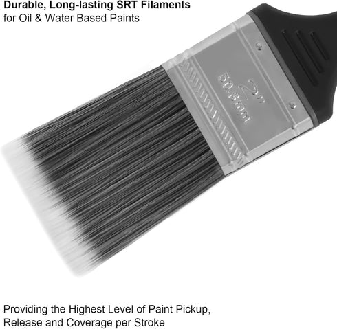 Angle Sash Paint Brush, Wall Trim Stain Brushes Set for Wall & Furniture Painting (5Pack Assorted Sizes)...