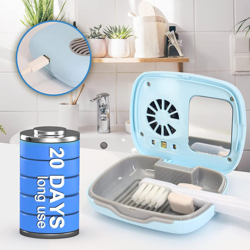 Toothbrush Travel Cover, Toothbrush Travel Case With Air Drying Function, Rechargeable Portable Toothbrush Travel Container with Holder for Househ...