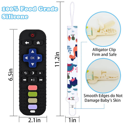 2 Pack Silicone Baby Teething Toys,baby Remote Control Toy,Remote Teether for Babies 3-24 Months,Baby Remote Teething Toys,Teething Relief Toys 6-...
