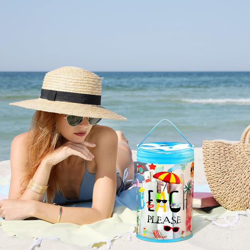 2 Pcs Clear Beach Lotion Toiletry Bag Travel Waterproof PVC Cosmetic Pouch Beach Makeup Bag Hawaiian Portable Organizer Beach Zipper Sunscreen Hol...