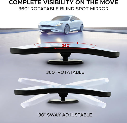 EcoNour Car Blind Spot Mirror, Car Side Mirror (2 Pack) - Convex Rear View Blind Spot Mirrors, 2" Rectangle HD Car Side Mirror Blindspot, Wide Ang...