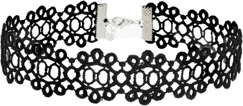 MILAKOO 8 Pcs Women Black Lace Choker 1.2" Width Necklace for Women Best Gifts...