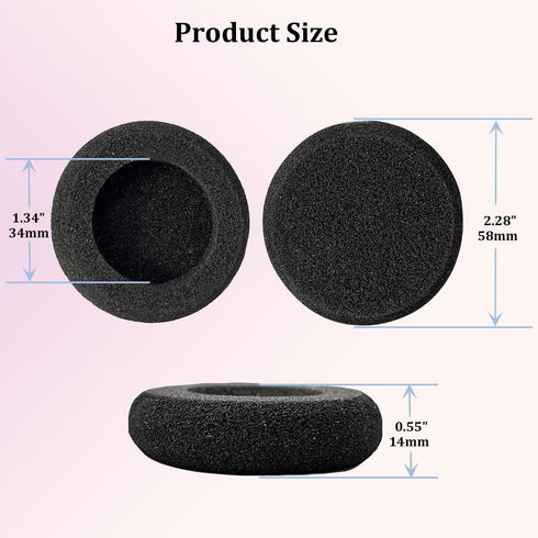 Ear Cushions for Jabra Headset Replacement Foam Ear Pads for Jabra PRO 920 9450 Biz 1500 2300 2400 GN2000 Plantronics HW251N HW510 Blackwire C310 ...