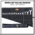 16 Pocket Wrench Roll Up Pouch Metric & Standard Wrench Set Organizer & Roll-Up Pouch Tool Bag Hand Made of 100% Cotton Full Waxed Canvas - Coal B...