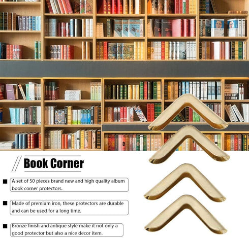50pcs Scrapbooking Photo Mounting Corners Book Albums Menus Notebook Folder File Corner Protectors(C086 Brass)...