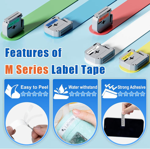 PTM95 Label Tape Replace for Brother M Tape 12mm 0.47 P Touch M-K231 M-K131 MK431 MK531 MK631 MK731 Compatible with Brother PT-M95 PT-65 PT-45 PT-...