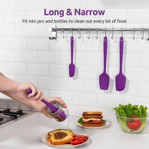 High Heat Resistant Silicone Spatulas: U-Taste 480ºF Hot Proof Food Grade Flexible Silicon Baking Scraper, Food Grade Rubber Kitchen Cooking Mixin...