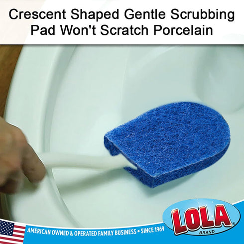 Lola Products Ring Remover Bath & Bowl Scrub | Crescent Shaped Gentle Scrubbing Pad | Eco-friendly & Non-Scratch | Angled Head With Elongated Hand...
