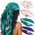 DRESHOW 35” Large Square Satin Head Scarf - 4Pcs Silk Accessories Classic Patterned Squares Beach Bandanas for Women...