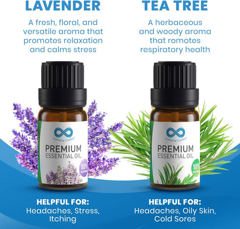 Everlasting Comfort Pure Essential Oils Set - Natural Aromatherapy Essential Oils for Diffuser, Humidifier, Home, Skin - Lavender, Geranium, Vanil...