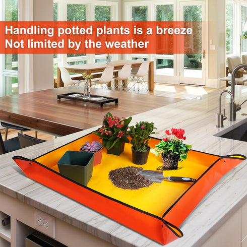 Large Potting Mat for House Plant Transplanting and Soil Mix Control Waterproof Plant RepottingTray Gardening Tools Plant Gifts for Plant Lovers (...