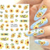 7 Sheets Sunflower Nail Stickers Decals Flower Nail Decals 3D Self Adhesive Spring Summer Nail Art Stickers Floral Designs Nail Art Supplies for W...