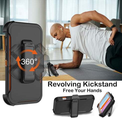 for iPhone 11 Case with Belt Clip Holster,Built-in Screen Protector,Heavy Duty Shockproof Drop Protection Military Grade Durable Phone Cover with ...