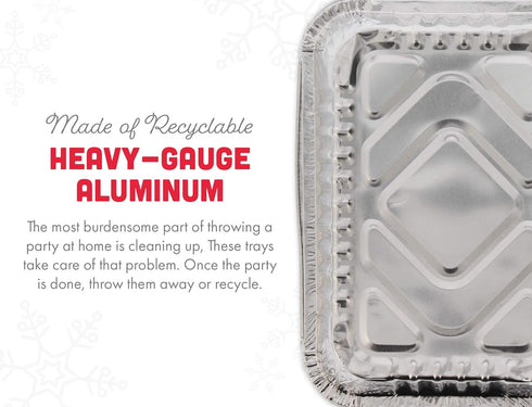 Gia's Kitchen Disposable Aluminum Pans with Lids, 24 Piece, Set of 12 - Heavy Duty Foil Pans with Lids Perfect for Leftovers, Holiday Treats, Gift...