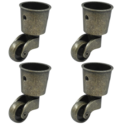 Luomorgo 4 Pack Antique Caster Cups Furniture Casters Wheels Zinc Alloy Swivel Cup Casters Round Cup Caster for Cabinet Patio Table Chair (1.5 Inc...