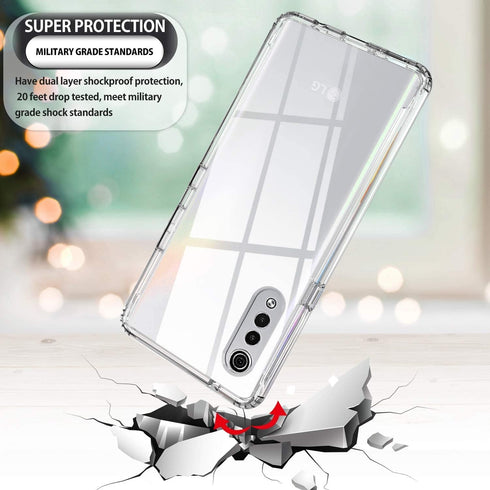 VIESUP Crystal Cellular Phone Case for LG Velvet 5G / G9, Transparent Shockproof Silicone Soft Case Cover with Camera Lens Protection...