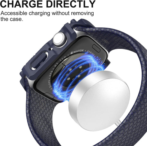 Waterproof Case 41mm for Apple Watch Series 9 8 7 with Tempered Glass Screen Protector, iWatch Full Protective Hard PC Bumper Face Cover for Men&W...