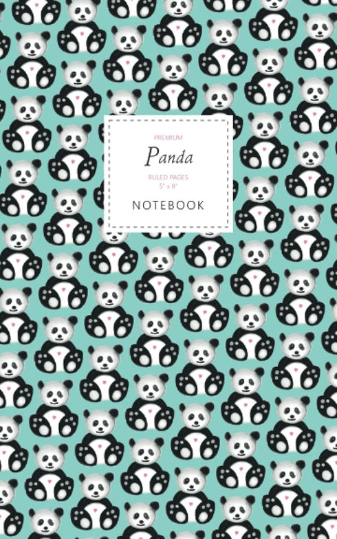Panda Notebook - Ruled Pages - 5x8 - Premium: (Sky Blue Edition) Fun notebook 96 ruled/lined pages (5x8 inches / 12.7x20.3cm / Junior Legal Pad / ...