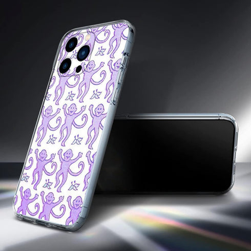 Phone Case Purple Roller Monkey Compatible with iPhone 13 Case Accessories Rabbit Print Shock Scratch 3D Waterproof Transparent...