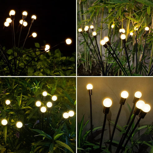 Solar Garden Lights - 2 Pack 20LED New Upgraded Firefly Lights Solar Outdoor Waterproof Solar Swaying Light, 2 Lighting Modes Solar Lights for Yar...
