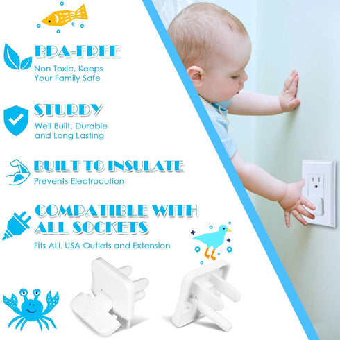 Outlet Covers Babepai 38-Pack White Child Proof Electrical Protector Safety Improved Baby Safety Plug Covers...