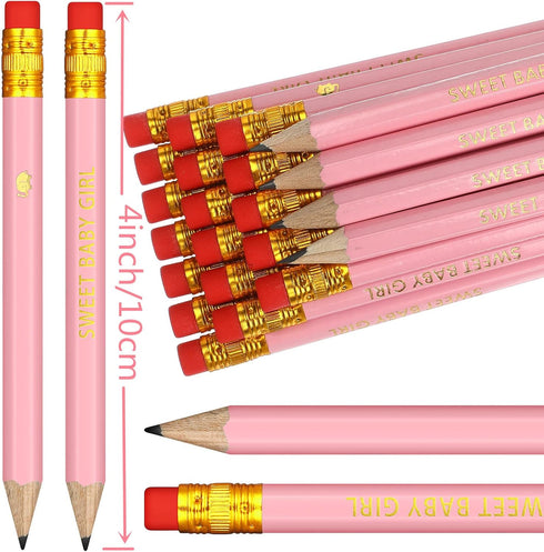 50 Pieces Baby Shower Half Pencils Golf Pencils with Erasers Pencils for Baby Shower 4 Inch Mini Presharpened Pencils for School Office Party Game...