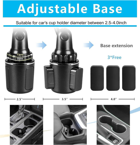 Universal 2 in 1 Car Cup Holder Tablet Mount, Upgraded 9" Long Neck Cup Holder iPad Holder for All Cellphones/Z Fold 3/2/Rugged Phones/Tablets up ...