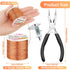 Modacraft 22 Gauge Copper Wire for Jewelry Making with 4 in 1 Plier, 164Ft/0.6mm Craft Beading Pure Bare Copper Wire for Jewelry Making Supplies a...
