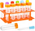 Weewooday 12 Pieces Jumbo Test Tubes with Stand Set, Primary Science Including 5 Pieces Jumbo Test Tubes, 6 Pieces Liquid Droppers Silicone and 1 ...