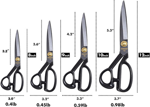 CINKCO® 10.0 inch Professional Sewing Scissors Heavy Duty 65Mn Forged Alloy Steel Premium Household Office Shears Ultra Sharp for Thickened Leathe...