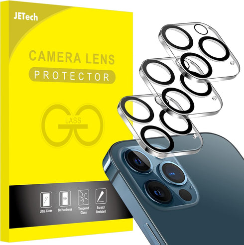 JETech Camera Lens Protector for iPhone 12 Pro 6.1-Inch, 9H Tempered Glass, HD Clear, Anti-Scratch, Case Friendly, Does Not Affect Night Shots, 3-...