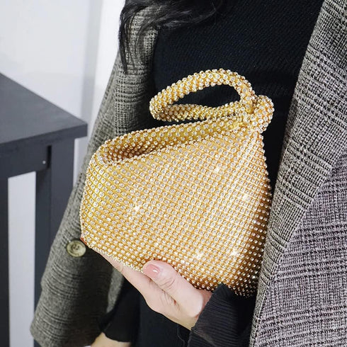 Women's Evening Bags Glitter Rhinestone Triangle Purse Party Prom Wedding Purse...