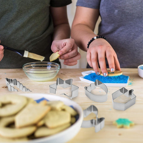 The Dreidel Company Stainless Steel Hanukkah Cookie Cutters, 5 Hanukkah Menorah, Dreidel, Star, Maccabee Shield Shaped Cookie Cutters...