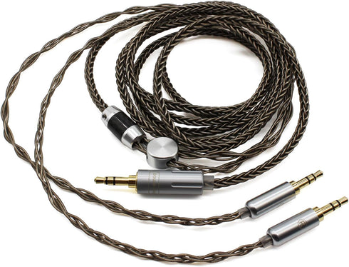 Youkamoo 8 Core Braided Silver Plated Replacement Cable Compatible for Hifiman HE4XX, HE-400i Headphones, 3.5mm to Dual 3.5mm Male 1.8m 6ft...