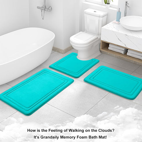 Grandaily Memory Foam Bath Mat Rug 36x24, Ultra Soft, Non-Slip and Absorbent Bathroom Rugs, Machine Wash Dry, Comfortable Bath Rug Carpet for Bath...