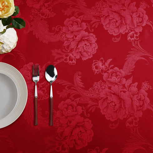Satin Jacquard Fabric, 49" Wide Peony Pattern Shiny Silky Brocade Fabric for Dress, Shirts, tablecloth, table Runner, Wedding Decor, DIY Crafts, 3...