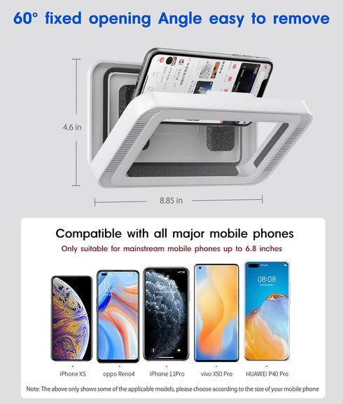 Waterproof Shower Phone Holder with 360° Rotation, Angle Adjustable, Enhanced Sound Quality, Wall Mounted Phone Holder for Bathroom Mirror Bathtub...
