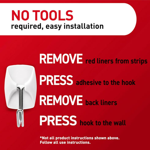 Command Small Wire Toggle Hooks, 4 Wall Hooks and 5 Command Strips, Damage-Free Hanging with Adhesive, No Tools for Hanging, Organization and Stor...